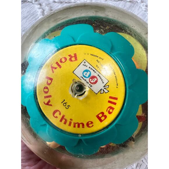 Fisher Price Roly Poly Chime Ball #165 Rocking Horse Duck Baby Toy 1966 Vintage - Picture 7 of 7